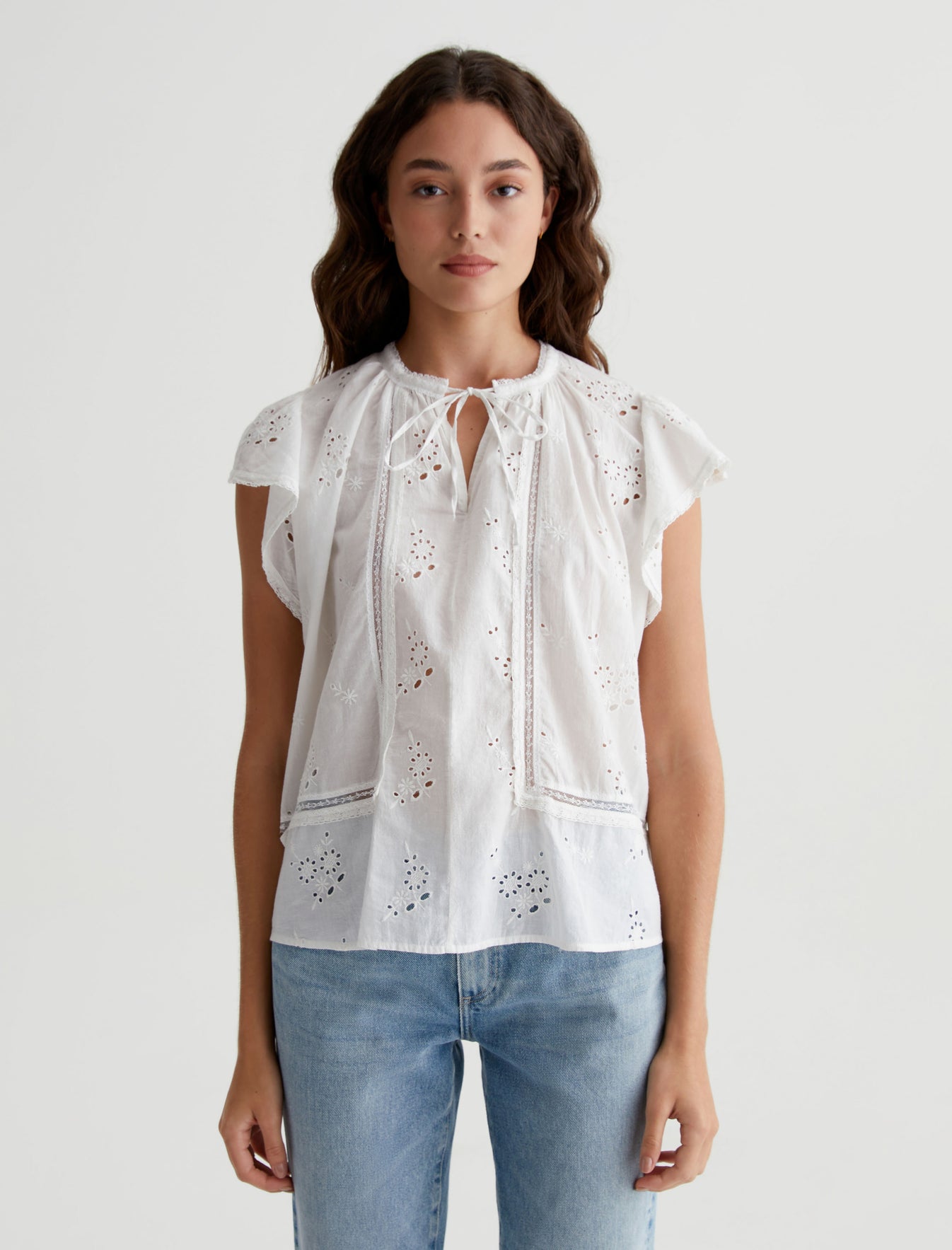 Khari Top|Relaxed Eyelet Top